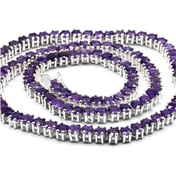Колье С925 с аметистом, 45см, 32,6г