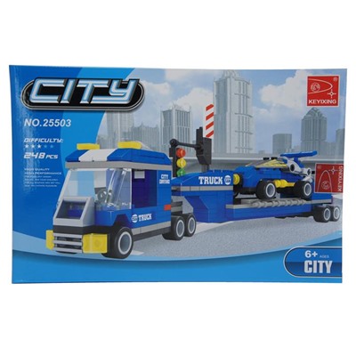 Конструктор City 248дет. Эвакуатор и машина 32*21см / коробка 25503