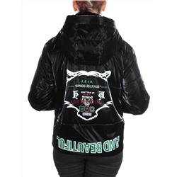D003 BLACK Куртка демисезонная женская (100 гр. синтепон) размеры 48-50-52-54-56
