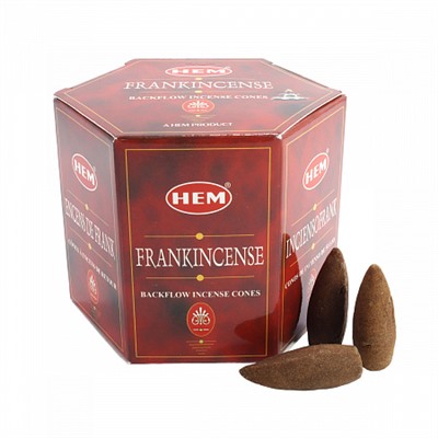 FRANKINCENSE Backflow Incense Cones, Hem (ЛАДАН благовония пуля стелющийся дым, Хем), уп. 40 конусов.