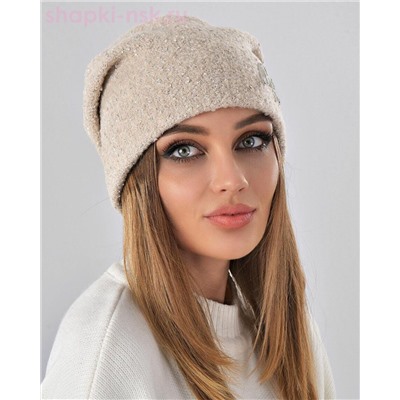 Букле пайетка вышивка Шапка флис (56-58)