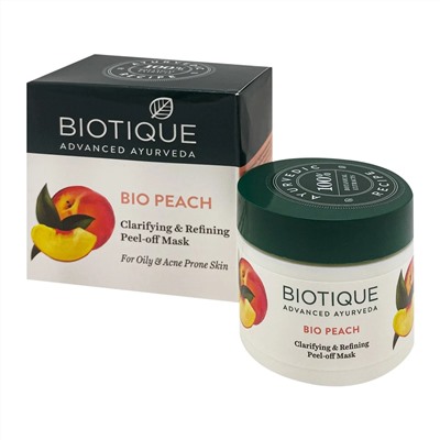 PEACH Clarifying & Refining Peel-off Mask, Biotique (ПЕРСИК очищающая пилинг маска, Биотик), 50 г.