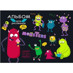 Альбом д/рисования 40л. Profit Монстрики Проф-Пресс 40-5397