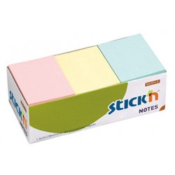 Бумага для заметок с клеевым краем Stick`n 51х38 мм 100л 3цв пастель  21004 (822584) Hopax