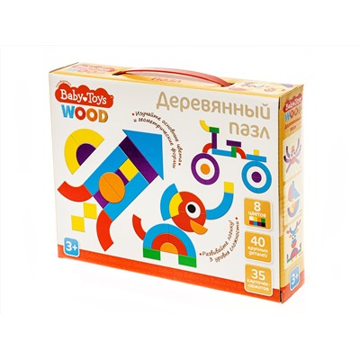 Деревянный пазл 40 элементов Baby Toys Wood