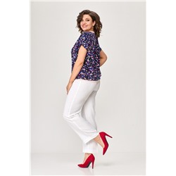 T&N 7395 цветные_камушки/белый, Брюки,  Блуза