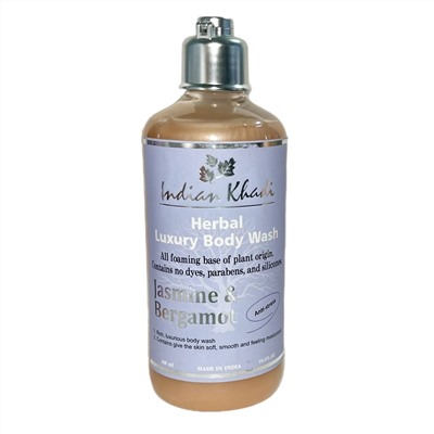 Herbal Luxury Body Wash JASMINE & BERGAMOT, Indian Khadi (Травяной ГЕЛЬ для душа ЖАСМИН И БЕРГАМОТ, Анти-стресс, Индиан Кхади), 300 мл.