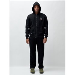 Спортивный костюм мужской демисезонный на флисе черного цвета 336Ch