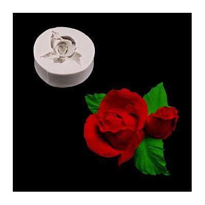 Силиконовый молд  "Розы с листиками" 5,5 см