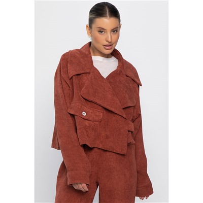 Жакет укороченный Динара (коричневый) Б14327-39М