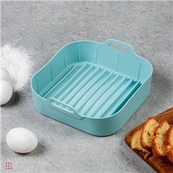Форма для выпечки квадратная с ручками, 20, 5см, силикон, 3 цвета