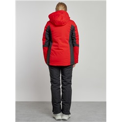 Горнолыжный костюм женский зимний красного цвета 03105Kr