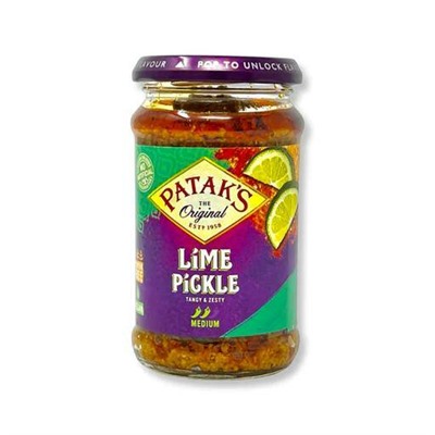 LIME PICKLE, Tangy & Zesty, MEDIUM, Patak's (ЛАЙМ ПИКУЛИ, Острый и пикантный, МЕДИУМ (среднеострый), Патакс), 283 г.