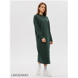 Женское платье макси из футера 2-х нитки Lingeamo хаки ВП-10 (53)