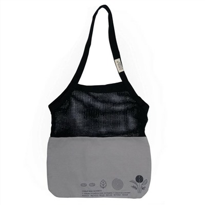 Turtle Bag, Jungle Story (ЧЕРНО СЕРАЯ Хлопковая комбинированная сумка шоппер и авоська), 1 шт.