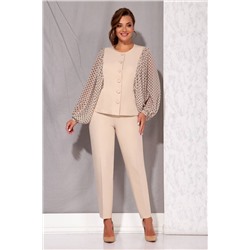 Beautiful&Free 3091 бежевый+горох, Брюки,  Жакет
