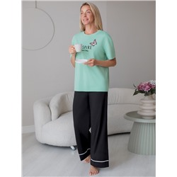 Укороченные брюки из эластичного хлопка с контрастным кантом