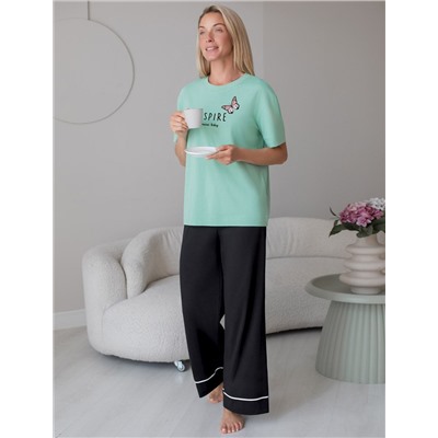 Футболка с принтом свободная эластичная из премиального хлопка