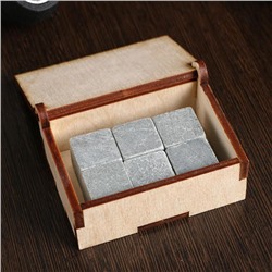 Камни для виски "Ты мой герой", в шкатулке, 6 шт