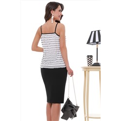 Топ с рюшами белого цвета