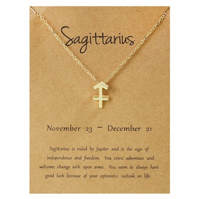 BJK207-09 Кулон "Знаки Зодиака" SAGITTARIUS - СТРЕЛЕЦ, на цепочке (размер кулона 15*8 мм.), 1 шт.