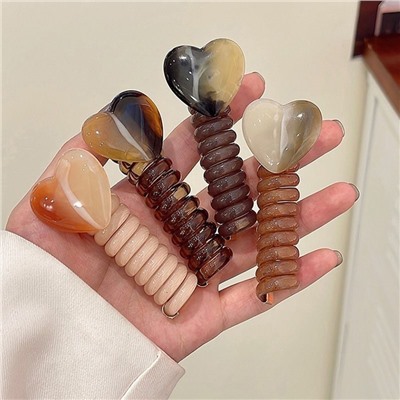 Резинка-пружинка для волос с СЕРДЦЕМ