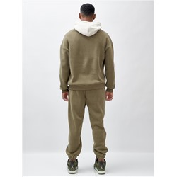 Спортивный костюм мужской демисезонный на флисе цвета хаки 325Kh