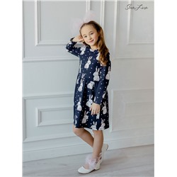 Платье Эля зайки на темно-синем