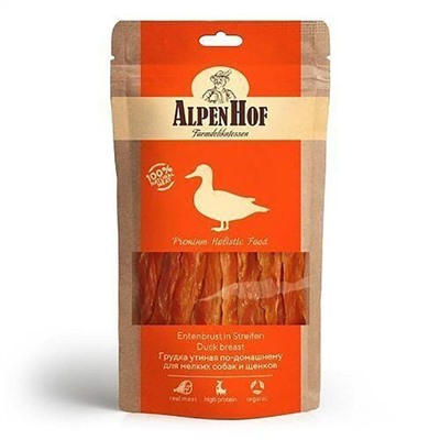 Лакомство AlpenHof Грудка утиная по-домашнему для мелких собак и щенков 50г АГ