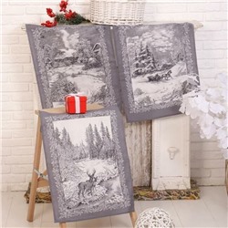 К-т полотенец "Сочельник" 50*60 см. - 3 шт. рогожка хлопок 100%