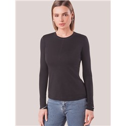 Лонгслив из премиального хлопка с эластаном