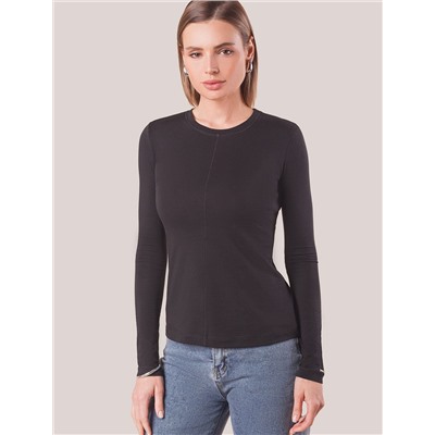 Лонгслив из премиального хлопка с эластаном