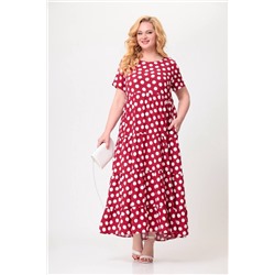 Swallow 560 бордовый_в_белые_горохи, Платье