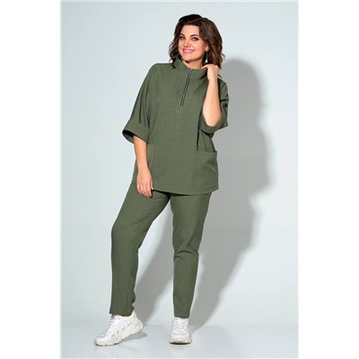 Liona Style 862 зеленый, Брюки,  Блуза