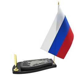 Письменный прибор из обсидиана "Карта РФ"  200*105*22мм