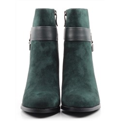 M8-4133 GREEN Ботильоны женские (натуральная замша, натуральный мех) размер 35