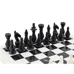 Шахматы из мрамора белого и оникса чёрного ALA (300*300мм).
