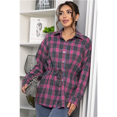 Рубашка хлопковая Джанет (розово-серая) Б14273-4М