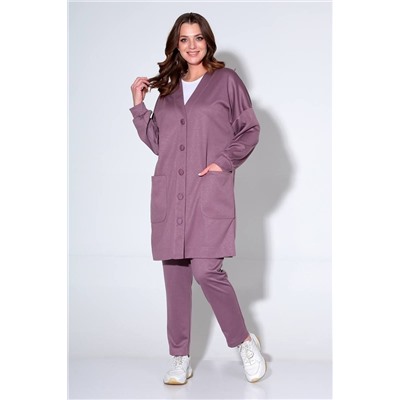 Liona Style 824 лиловый, Кардиган,  Брюки