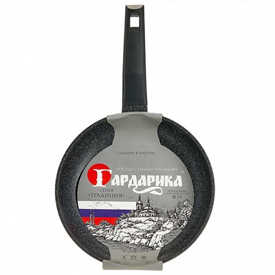 Сковорода 24 см с антипригарным покрытием и ручкой soft-touch 0424-11 "Традиция"