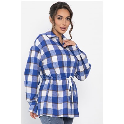 Рубашка хлопковая Джанет (электрик/белая) Б14271-4М