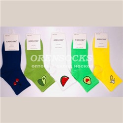 НОСКИ ЦВЕТНЫЕ ФРУКТЫ УНИВЕРСАЛЬНЫЕ ХЛОПОК С ЛАЙКРОЙ AMIGOBS Арт. 9313