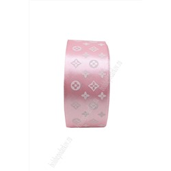 Лента атласная с рисунком 4 см (SF-172/Л) розовый