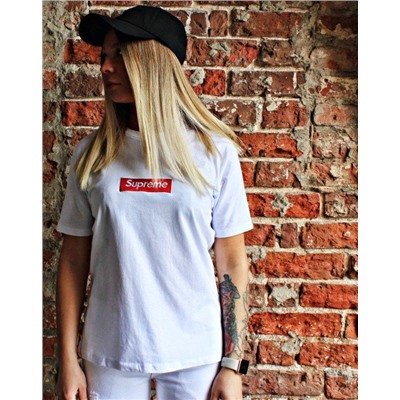 Футболка Supreme white женская