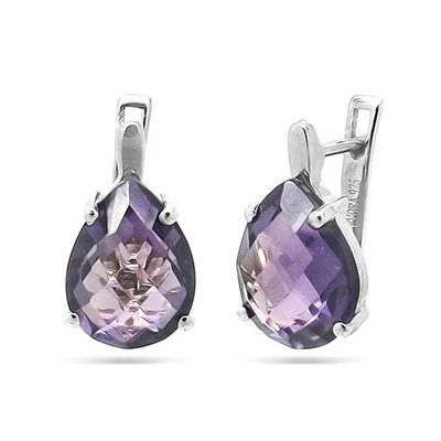 Серьги из серебра синт.александрит, Капля