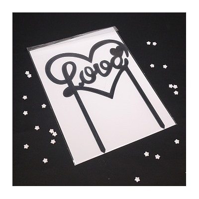 Топпер "Love" черный 11*14 см
