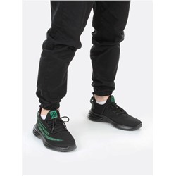 HA107-2 BLACK/GREEN Кроссовки мужские (текстиль) размер