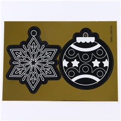 Гравюра-ёлочная игрушка «Кот с игрушкой», с ленточкой