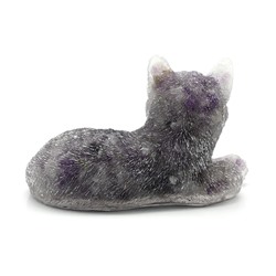 Фигурка из аметиста и смолы "Кошка" 87*50*50мм