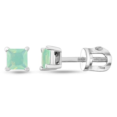 Серьги, лунный камень зеленый, Ю-25032р